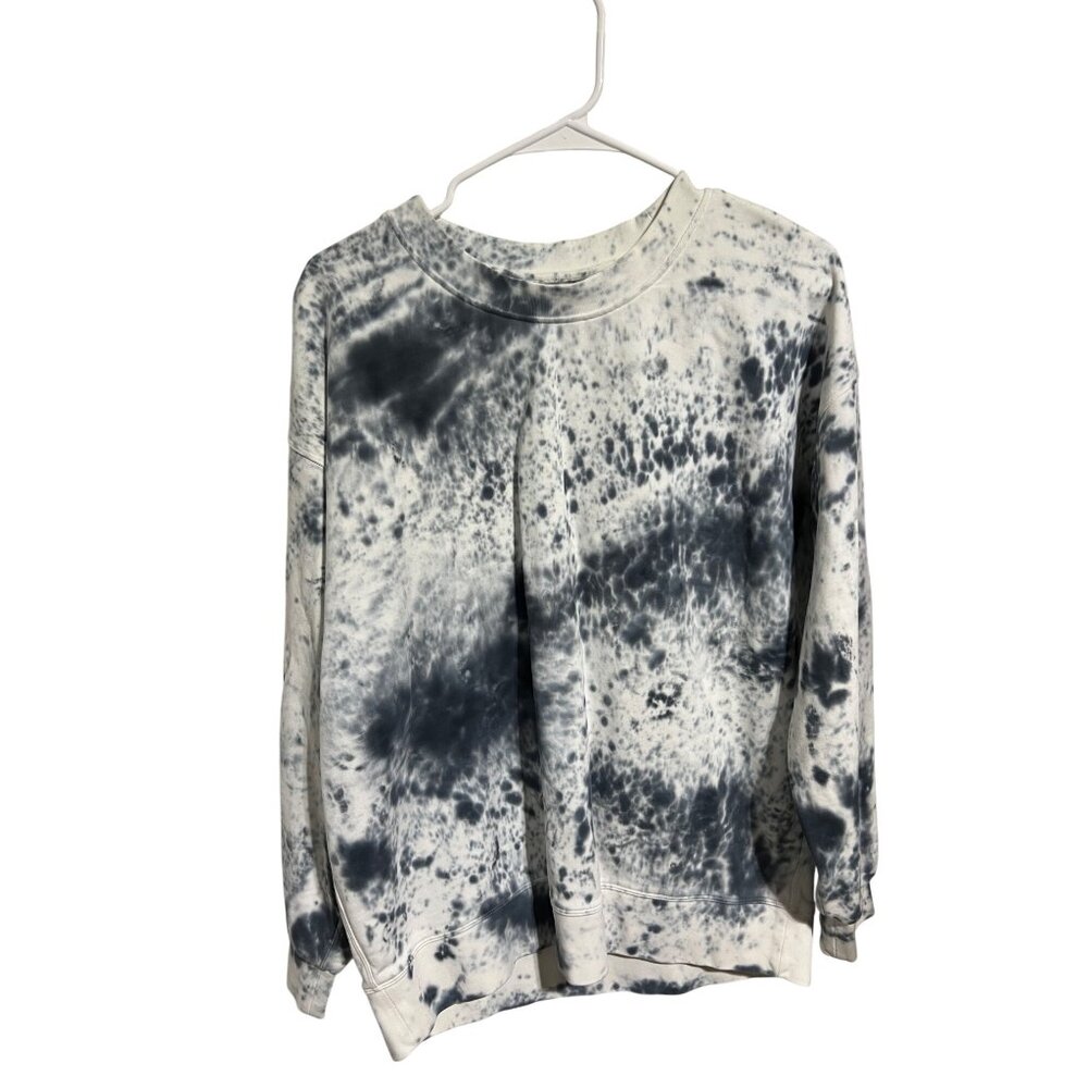 Lululemon Tie-Dye Sweatshirt Women's Oversized Fit Blue & White Cotton Blend Cas